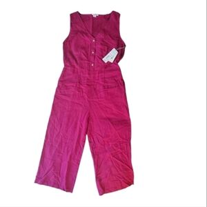 NEW LIZ CLAIBORNE purple crop jumpsuit M